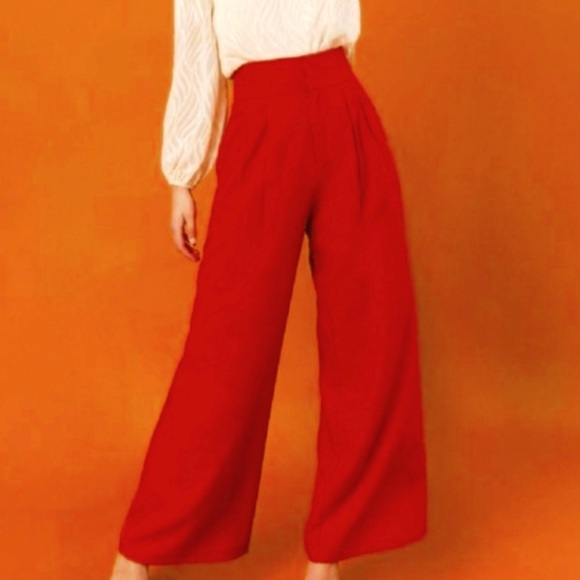 Flying Tomato Pants - A. Calin by Flying Tomato Red Wide Leg Trouser Slacks, size small